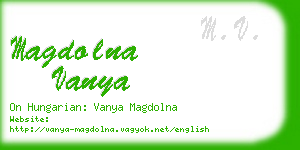 magdolna vanya business card